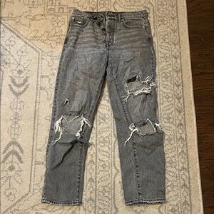 Distressed Gray Jeans